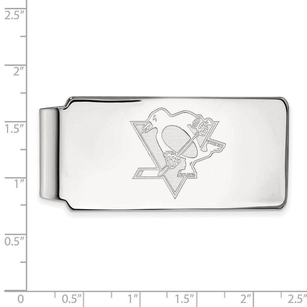 14K Weißgold Nhl Logoart Pittsburgh Penguins Geldklammer