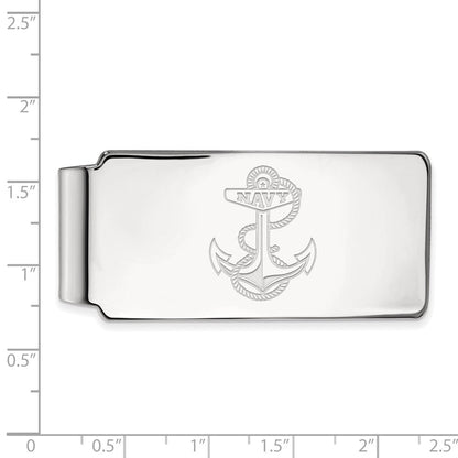 14K Weißgold Logoart Us Naval Akademie Anker Geldklammer