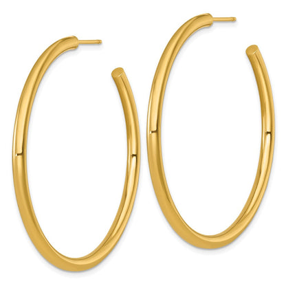14K Gelbgold Poliert 3.0 X 50mm Röhre C-hoop Ohrstecker