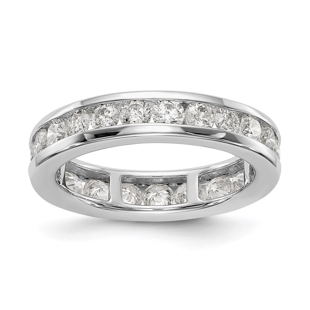 14K Weißgold Poliert 2ct Kanalfassung Set Diamant Memoire Ehering Ring