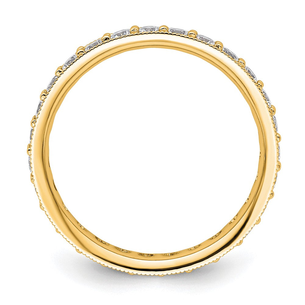 14K Gelbgold Poliert Größe 6 Vintage 1 Karat Diamant Komplett Memoire Ehering Ring