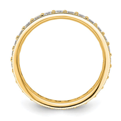 14K Gelbgold Poliert Größe 6 Vintage 1 Karat Diamant Komplett Memoire Ehering Ring