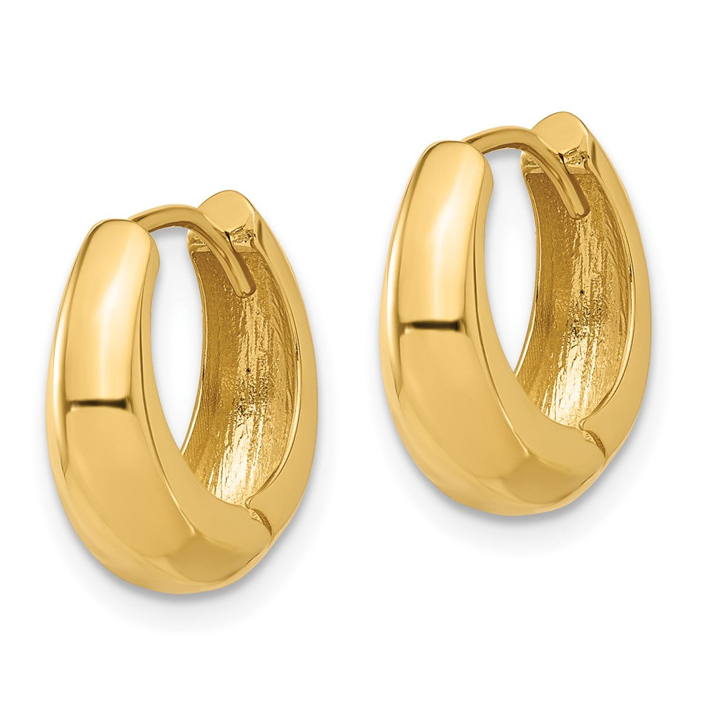 14K Gelbgold Poliert Klappbar Huggie Creolen