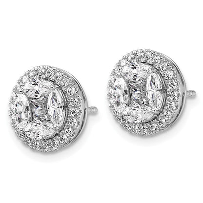 14K Weißgold Ohrstecker mit Marquise-Laborgezüchteten Diamanten in Halo-Fassung, 1,5 ct., VS/SI+ G+