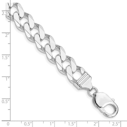 Sterlingsilber Rhodiniert 11mm Panzer Kette
