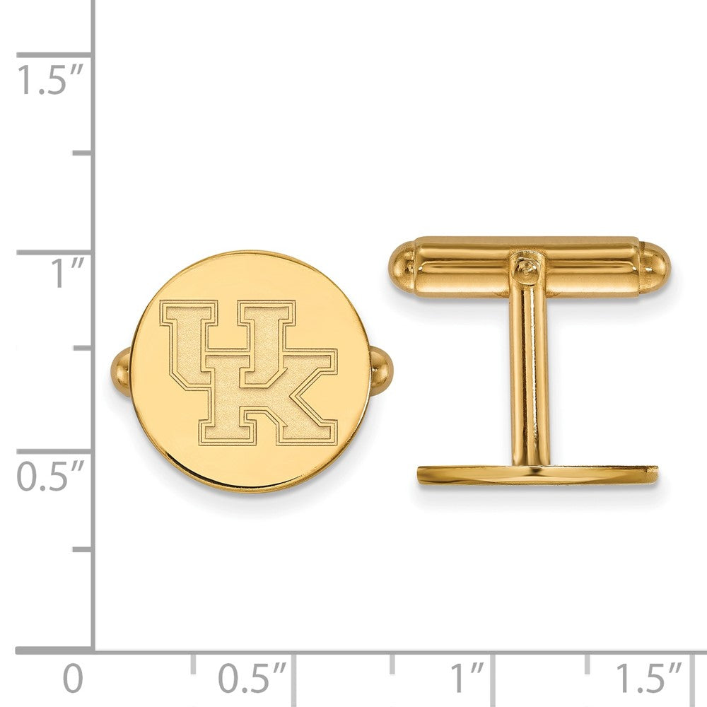 14K Gelbgold Gold Logoart University Of Kentucky U-k Manschette Knöpfe
