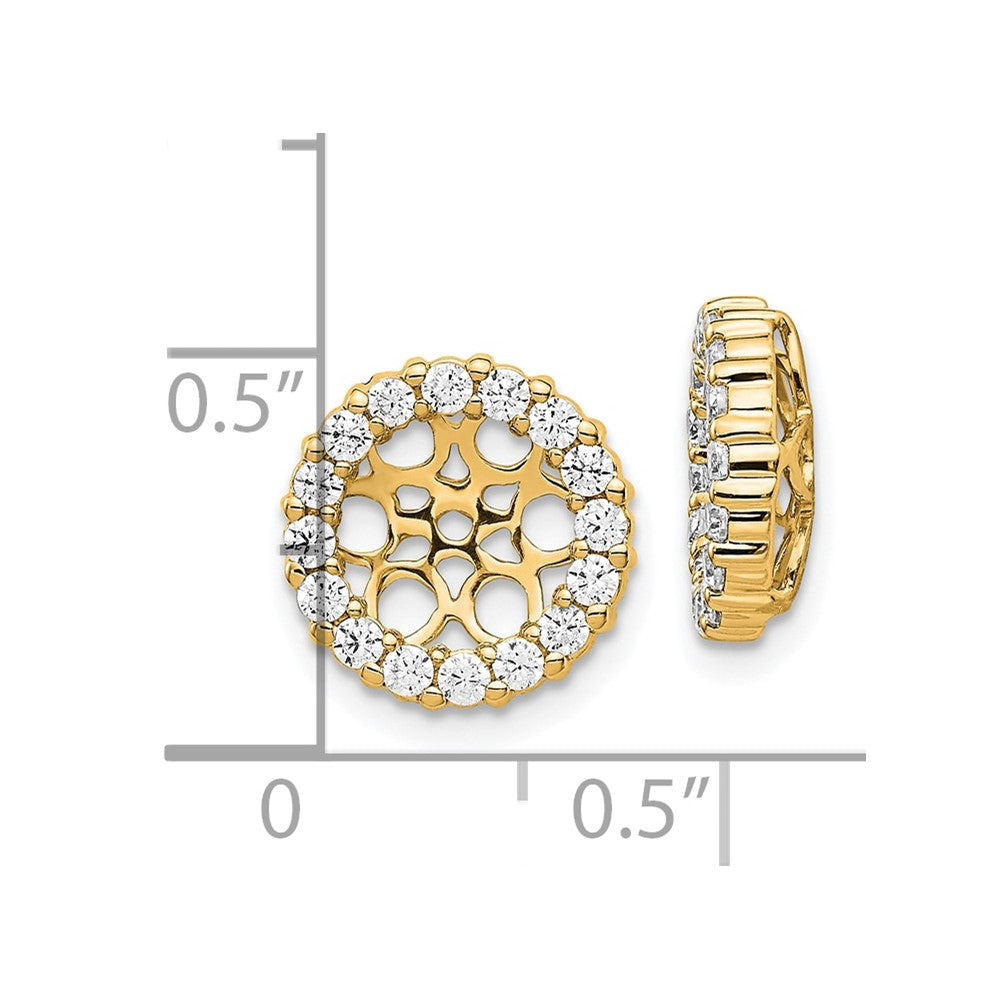 14K Gelbgold Ohrring-Jackets mit 0,75 ct. Diamant-Kreis