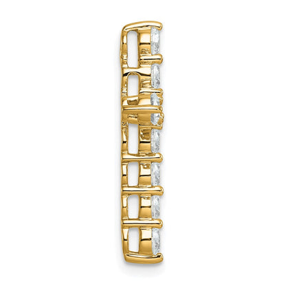 14K Gelbgold Kette-Gleitanhänger „Kreuz“ mit 2 ct. im Labor gezüchteten Diamanten VS+ F+, komplett