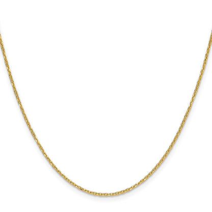 14K Gelbgold 1.4mm Diamantiert Forzantine Ankerkette Halskette