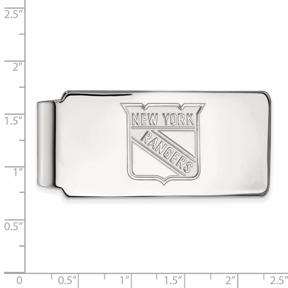 14K Weißgold Nhl Logoart New York Rangers Geldklammer