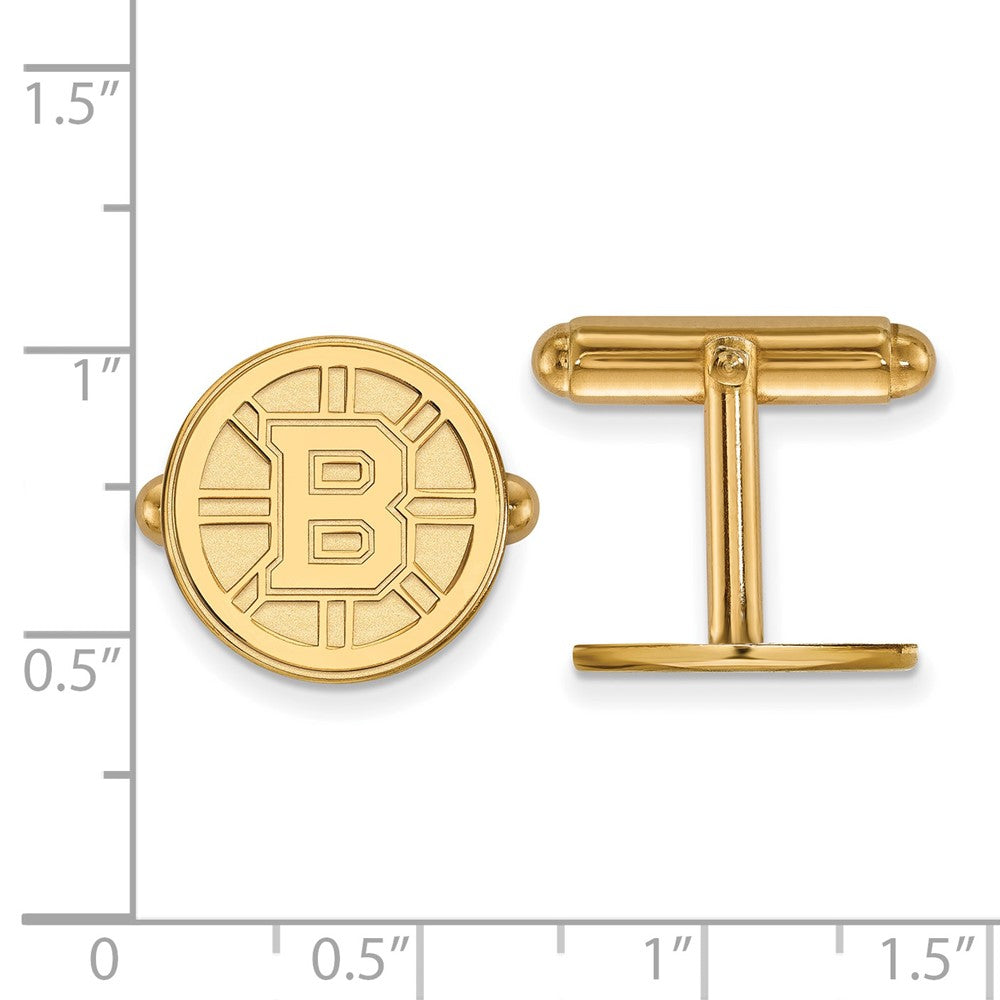 14K Gelbgold Gold Nhl Logoart Boston Bruins Manschette Knöpfe