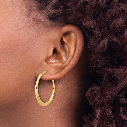 14K Gelbgold Poliert Creole Ohrstecker