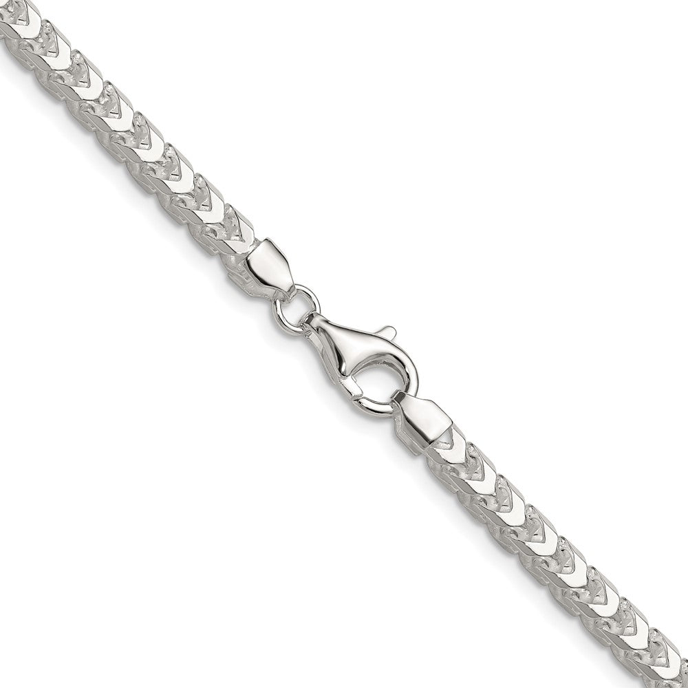Sterlingsilber 4.7mm Diamantiert Quadratisch Franco 30 Zoll Kette