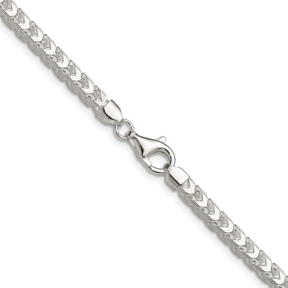 Sterlingsilber 4.7mm Diamantiert Quadratisch Franco 30 Zoll Kette