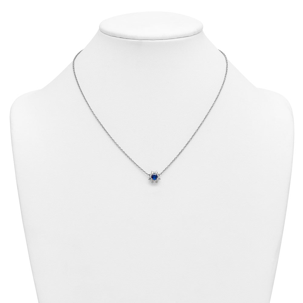 14K Weißgold Vs/si G+ Im Labor Gezüchtet Diamant und Aaa Qualität Echt Blau Sapp