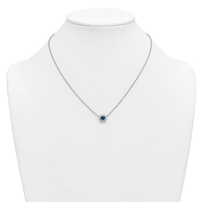 14K Weißgold Vs/si G+ Im Labor Gezüchtet Diamant und Aaa Qualität Echt Blau Sapp