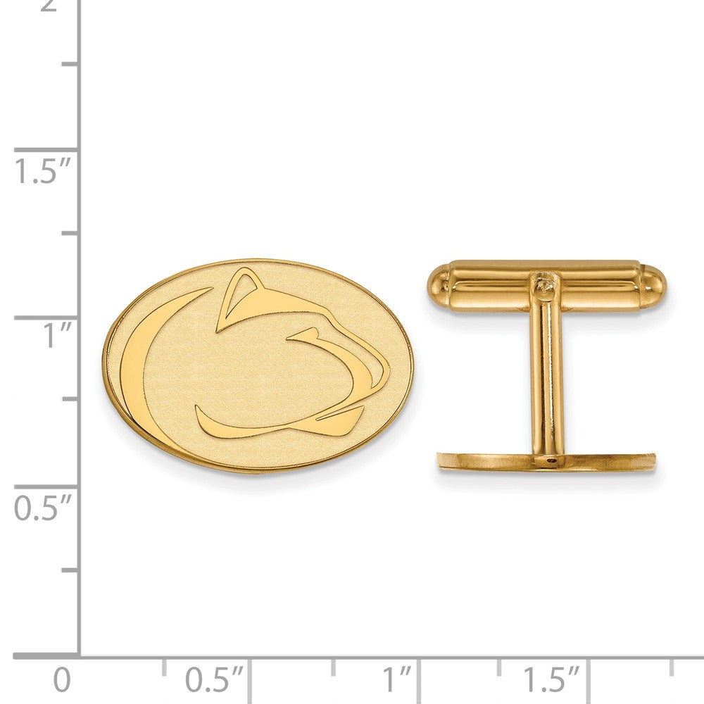 14K Gelbgold Gold Logoart Penn State University Löwe Manschette Knöpfe