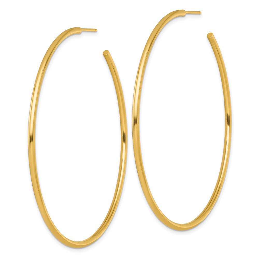 14K Gelbgold Poliert 2.0 X 65mm Röhre C-hoop Ohrstecker