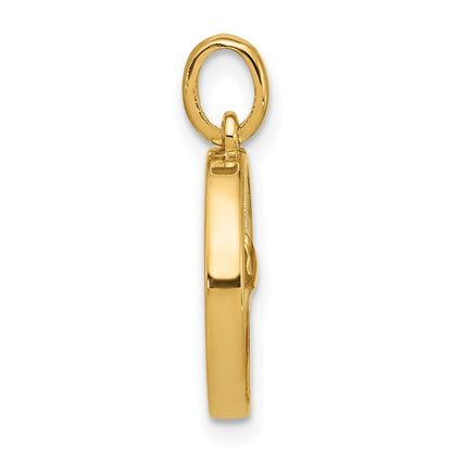 14K Gelbgold Fancy-Charm „Waffel mit Biss" mit Epoxidharz-Beschichtung