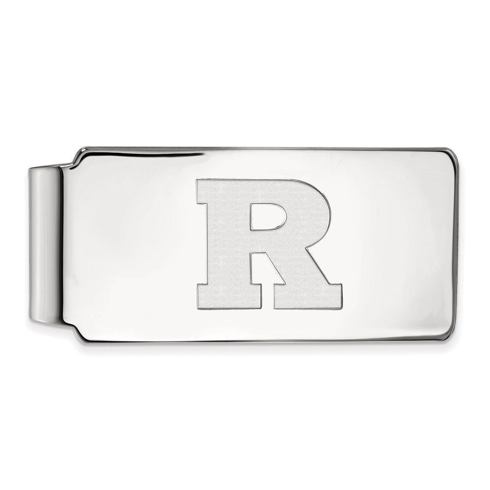 10K Weißgold Logoart Rutgers University Buchstabe R Geldklammer