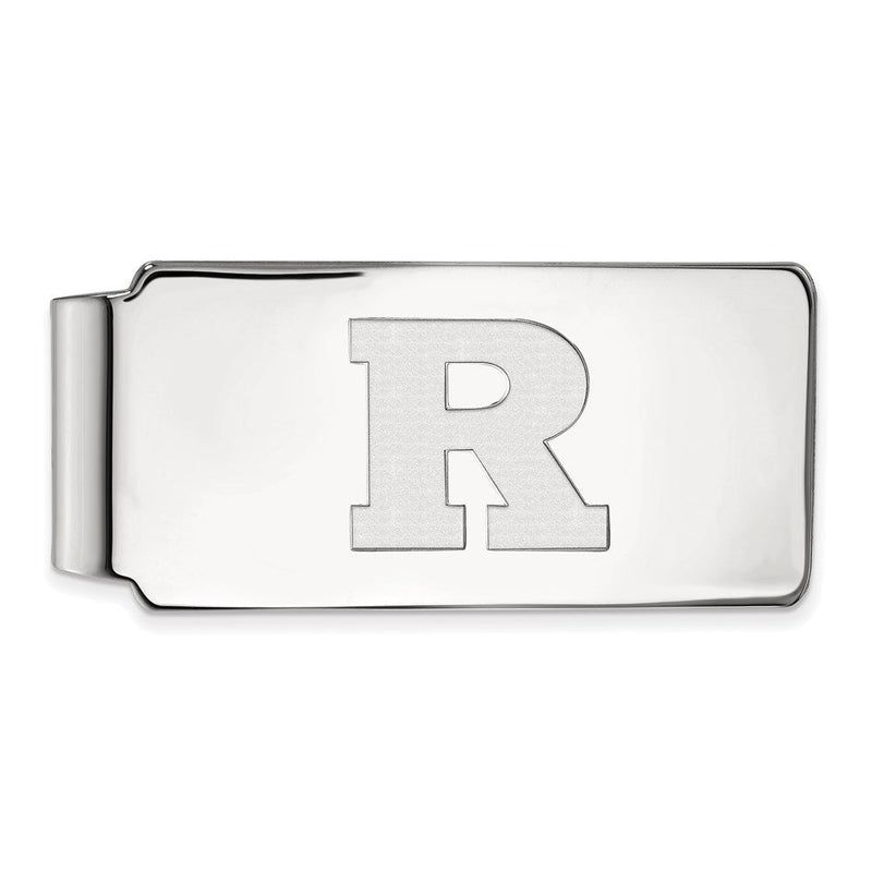 10K Weißgold Logoart Rutgers University Buchstabe R Geldklammer