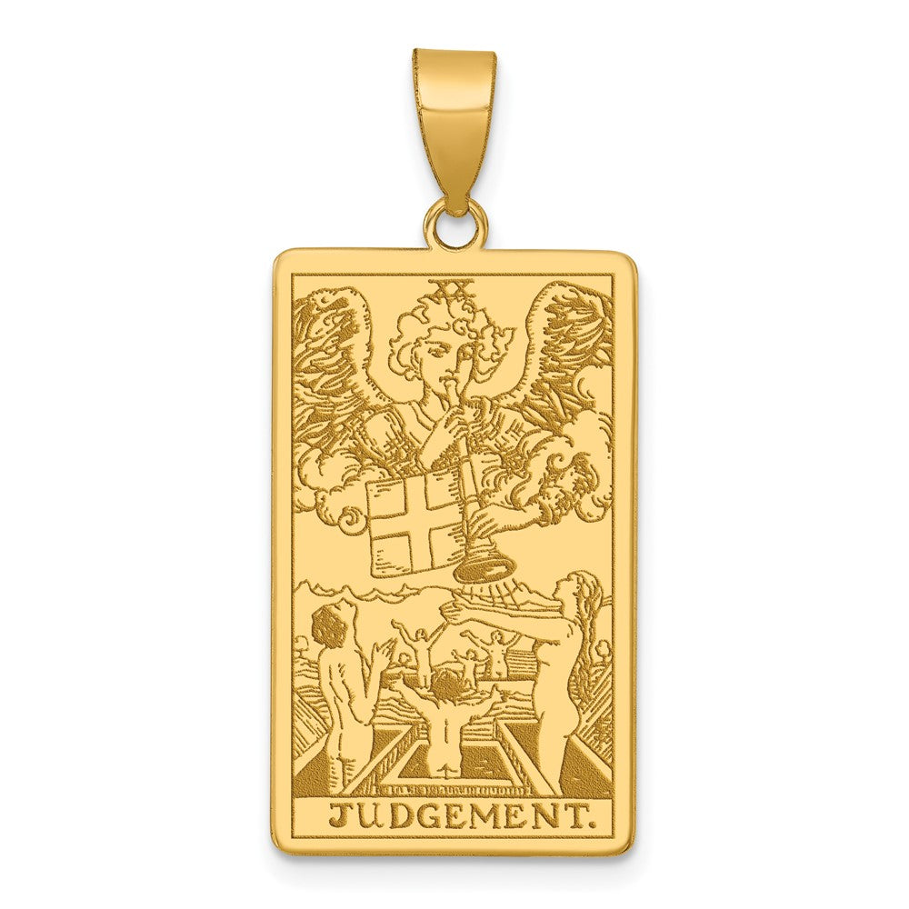 14K Gelbgold Judgement Tarot Card Anhänger