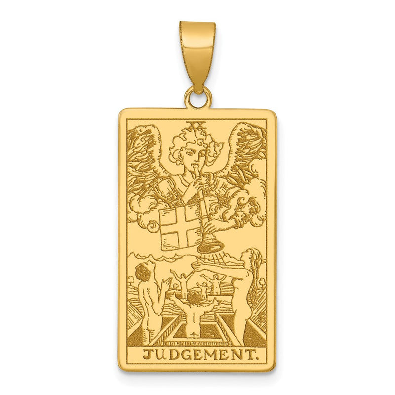 14K Gelbgold Judgement Tarot Card Anhänger