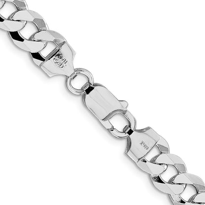 Sterlingsilber Rhodiniert 8.5mm Flach Panzer 30 Zoll Kette
