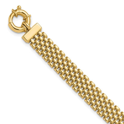 14K Gelbgold Poliert 8.4mm Panther Glieder Gliederarmband