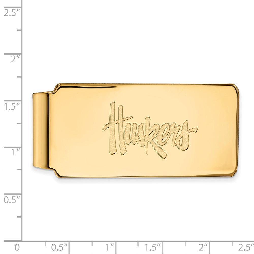 10K Gelbgold Gold Logoart University Of Nebraska Huskers Geldklammer