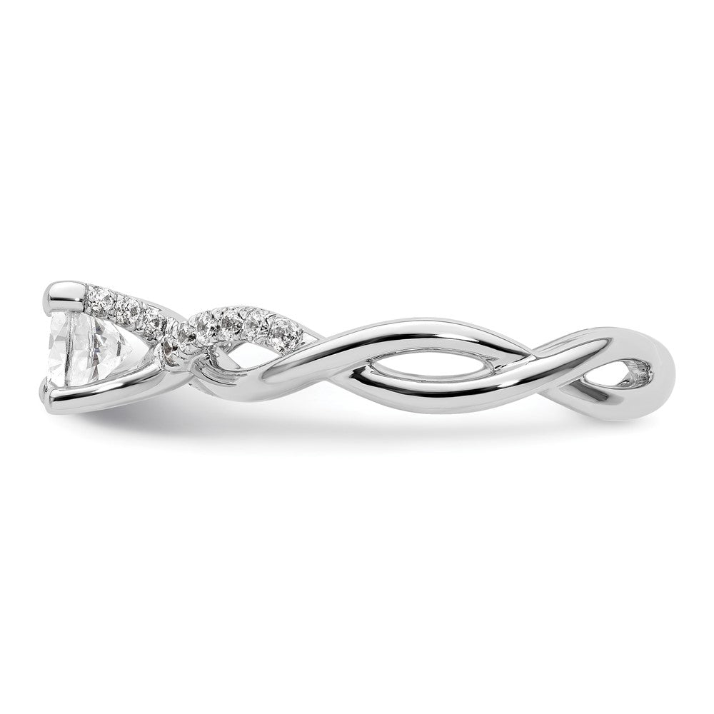 14K Weißgold Criss-Cross Diamant-Verlobungsring als Semi-Mount (für 0,75K (5,8 mm) runden Mittelstein) mit 0,2 ct. Diamanten