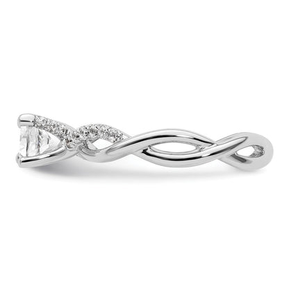 14K Weißgold Criss-Cross Diamant-Verlobungsring als Semi-Mount (für 0,75K (5,8 mm) runden Mittelstein) mit 0,2 ct. Diamanten