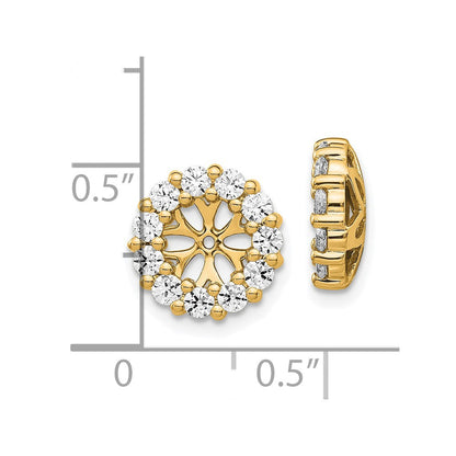 14K Gelbgold Ohrring-Jackets mit Diamant-Kreis, 1 ct
