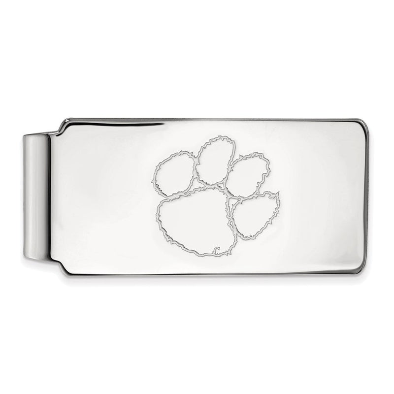 14K Weißgold Logoart Clemson University Tiger Paw Geldklammer