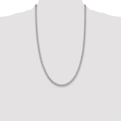 Sterlingsilber Rhodiniert 5mm Erbs Halskette