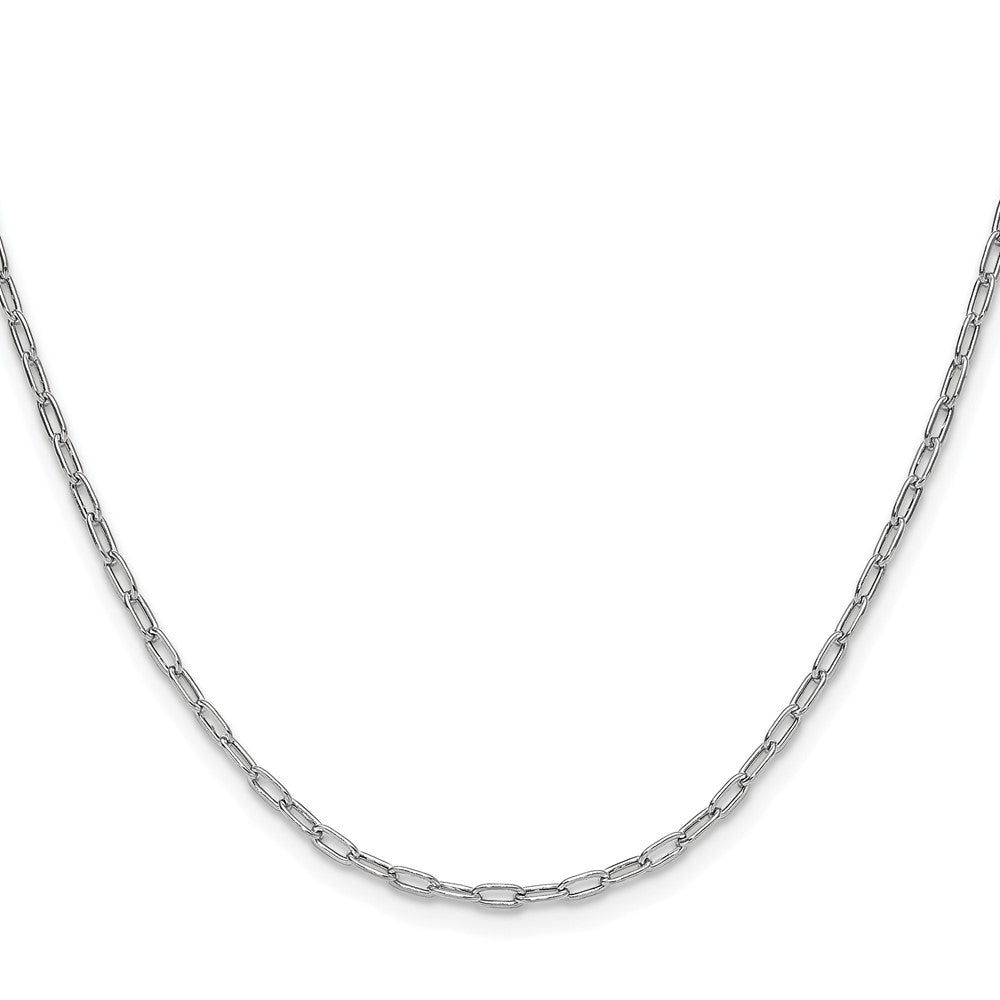 14K Weißgold 2.2mm Halbmassiv Abgeschrägt Büroklammer Halskette