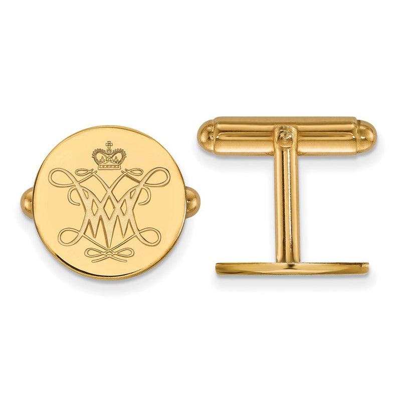 14K Gelbgold Gold Logoart College Of William und Mary Manschette Knöpfe