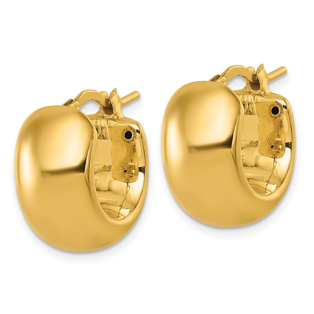 14K Gelbgold Poliert 9.75mm X 17mm Gewölbt Rund Creolen