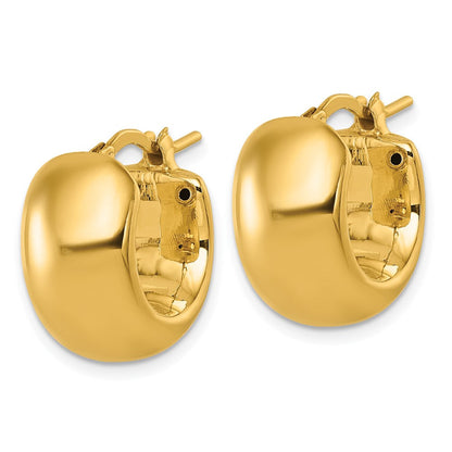 14K Gelbgold Poliert 9.75mm X 17mm Gewölbt Rund Creolen