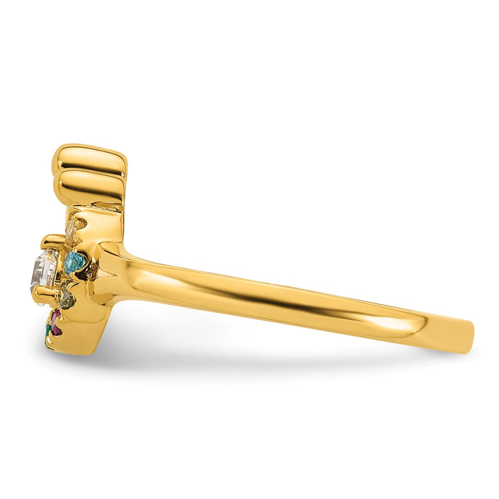 14K Weißgold Ring mit 5 Diamanten