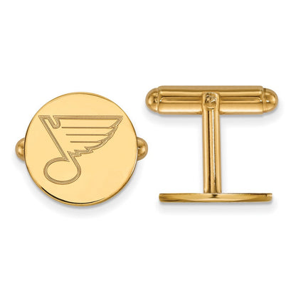 14K Gelbgold Gold Nhl Logoart St. Louis Blues Manschette Knöpfe