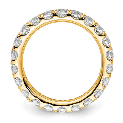 14K Gelbgold Poliert Größe 6 U-shared Krappen 2 Karat Diamant Komplett Memoire Ehering Ring