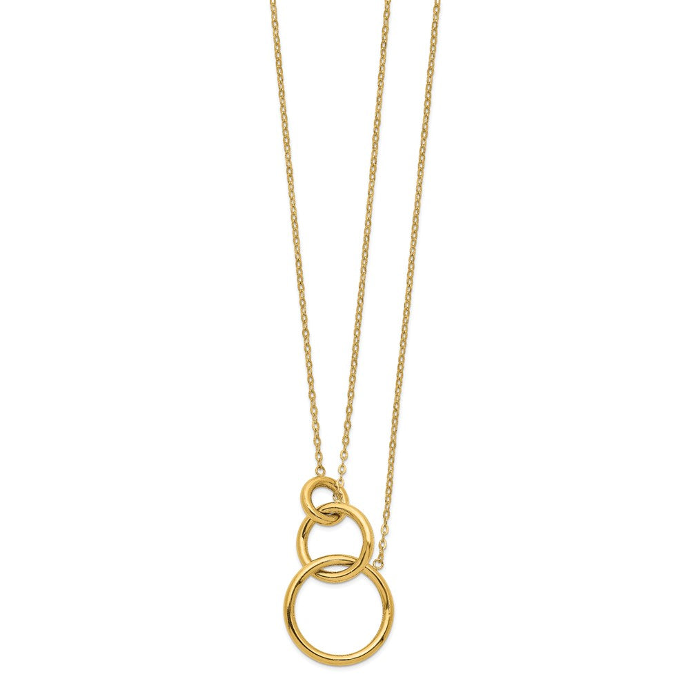 14K Gelbgold Oval Linked Layer Halskette