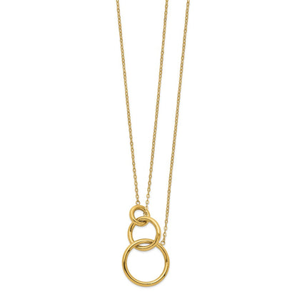 14K Gelbgold Oval Linked Layer Halskette