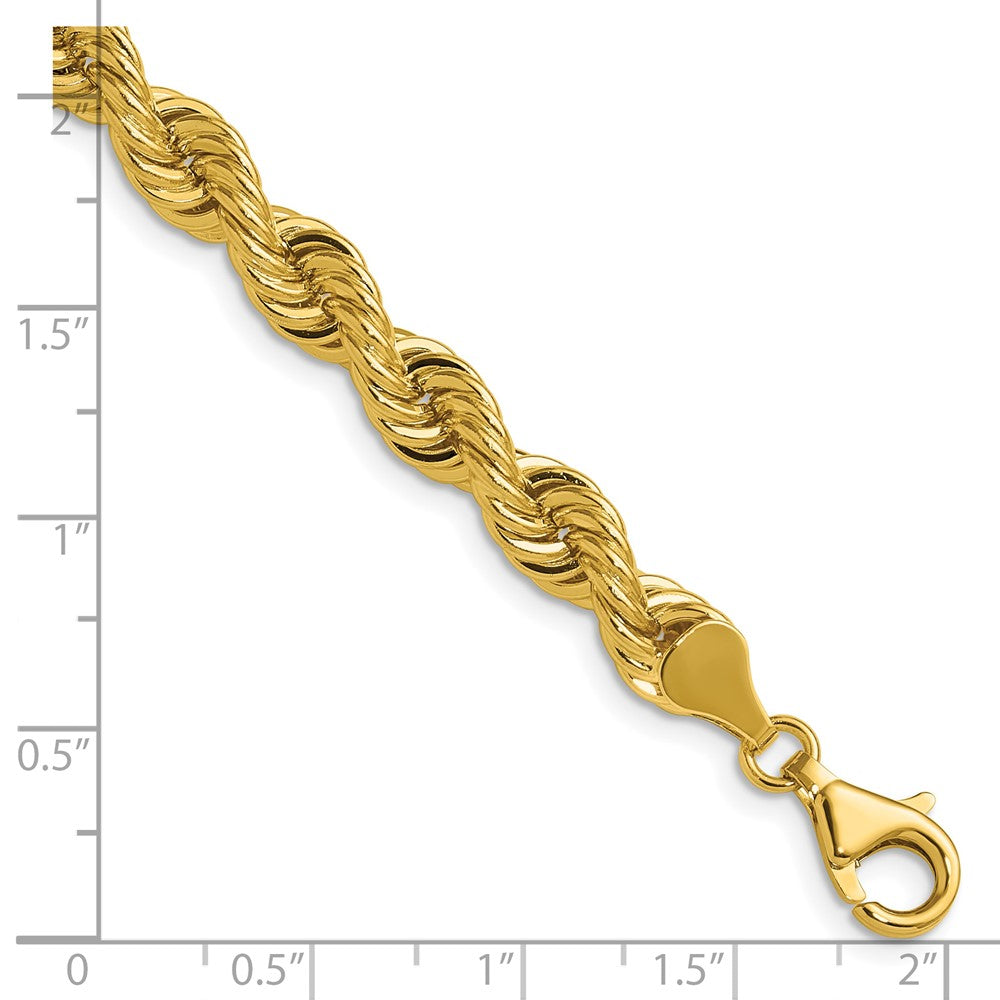14K Gelbgold 6.7mm Normal Kordel Gliederarmband