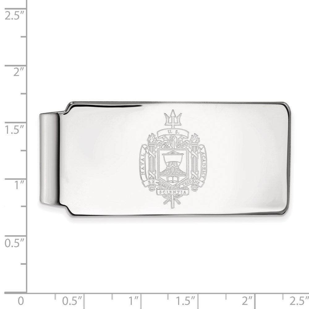 10K Weißgold Logoart Us Naval Akademie Wappen Geldklammer