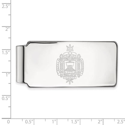 10K Weißgold Logoart Us Naval Akademie Wappen Geldklammer