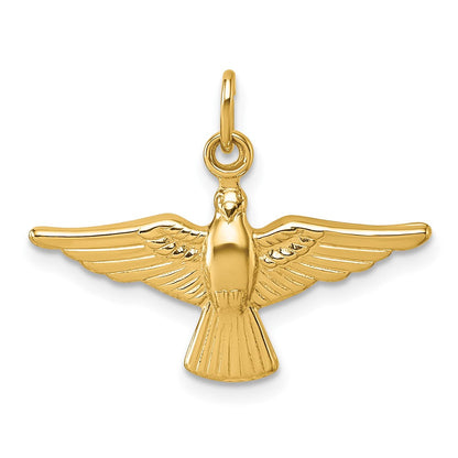 14K Gelbgold Poliert Flying Taube Anhänger