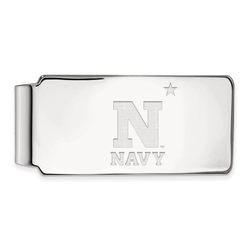 10K Weißgold Logoart Us Naval Akademie Geldklammer