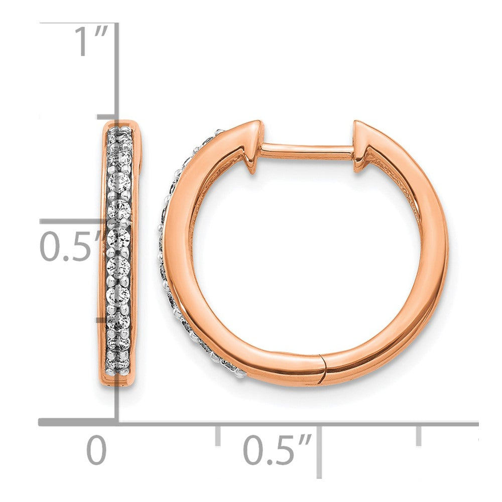 14K Roségold Creolen mit Klappscharnier und 0,25K Diamanten
